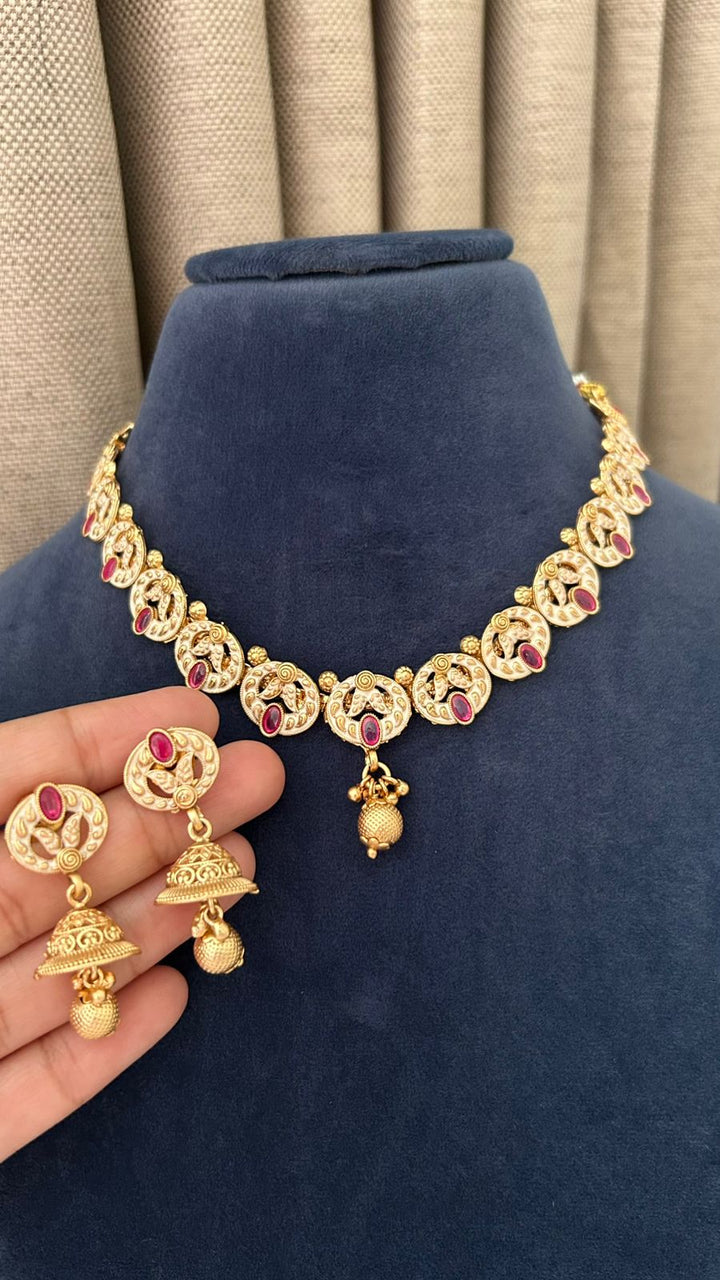 Antique Gold Meenakari  Set