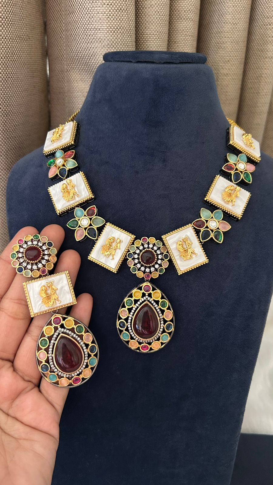 Moissanite Kundan Set