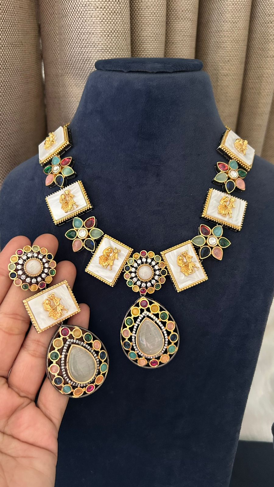 Moissanite Kundan Set