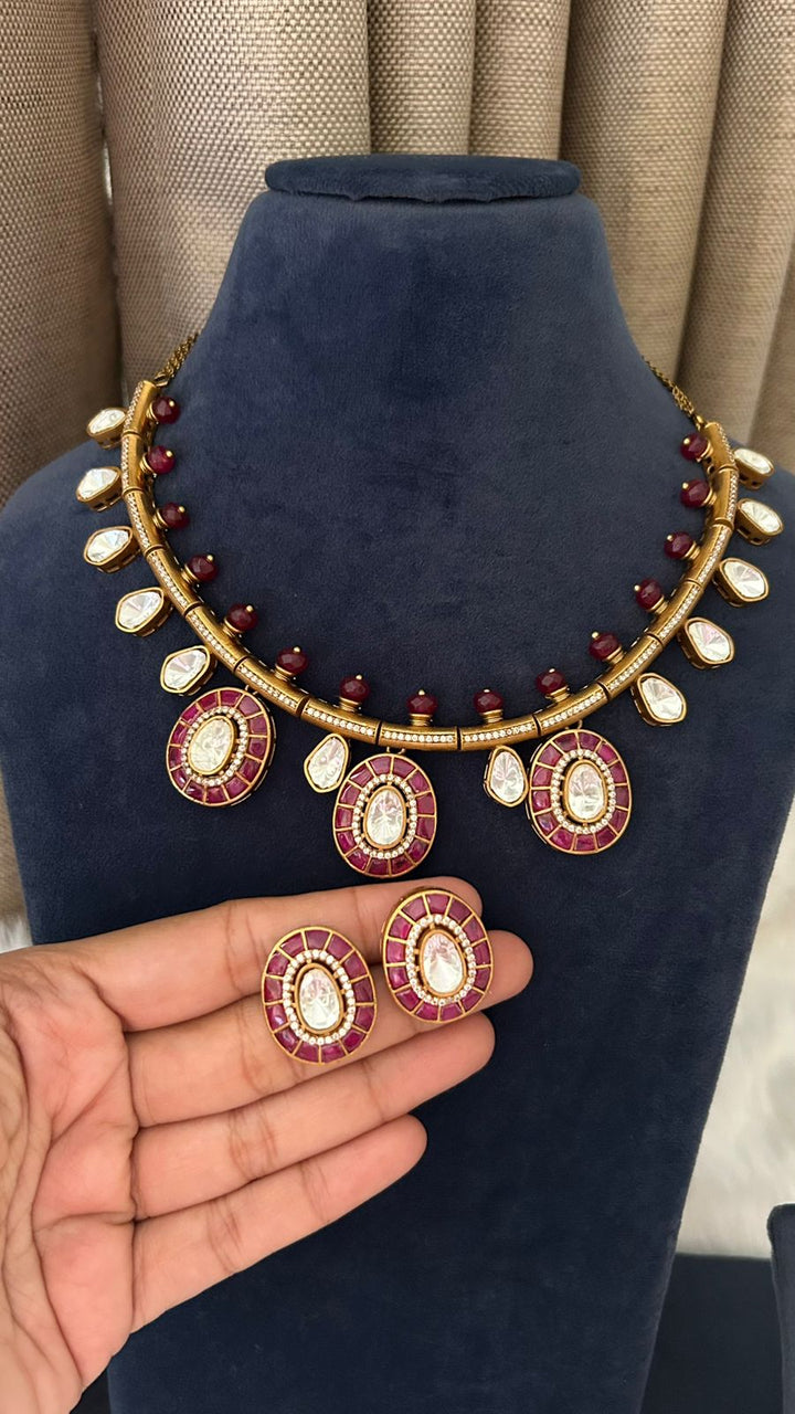 Moissanite Kundan Set