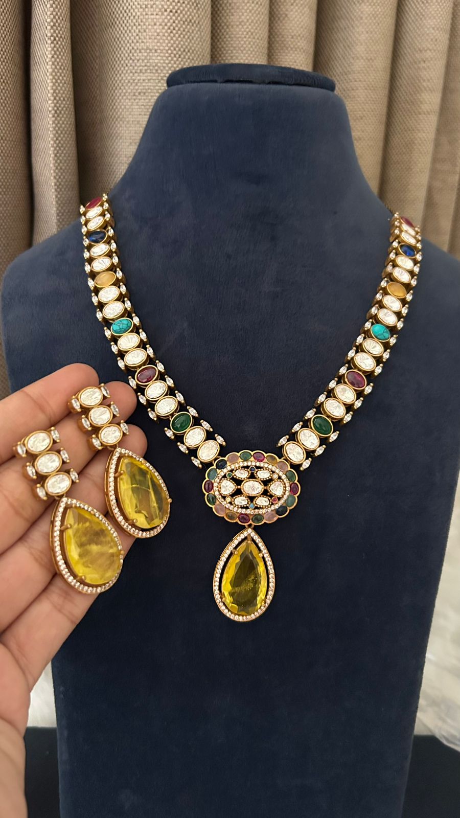 Moissanite Kundan Set